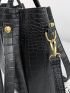 4pcs Croc Embossed Satchel Bag Set