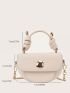 Mini Metal Decor Stitch Trim Satchel Bag