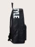 Letter Graphic Pocket Front Backpack