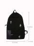 Minimalist Cartoon & Letter Graphic Backpack