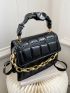Crocodile Embossed Chain Decor Square Bag
