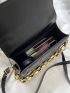 Crocodile Embossed Chain Decor Square Bag