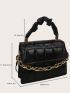 Crocodile Embossed Chain Decor Square Bag
