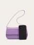 Artificial Patent Leather Flap Baguette Bag