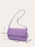 Artificial Patent Leather Flap Baguette Bag