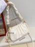 Minimalist Zip Shoulder Ruched Bag
