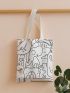Large Capacity Cartoon Graphic Shopper Bag