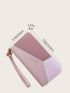 Colorblock Long Purse With Wristlet