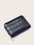 Crocodile Embossed Zipper Around Card Holder