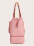 Patch Detail Large Capacity Shoulder Tote Bag