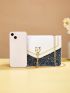 Mini Faux Pearl & Tassel Decor Colorblock Flap Chain Square Bag