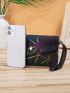 Geo Graphic Snap Button Purse With Wristlet
