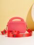 Mini Strawberry Design Pop It Top Handle Bag