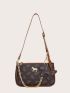 Animal Graphic Shoulder Bag With Toy Charm