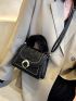Mini Faux Pearl Decor Quilted Square Bag