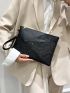 Glitter Decor Clutch Bag With Wristlet