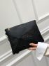 Glitter Decor Clutch Bag With Wristlet