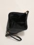 Glitter Decor Clutch Bag With Wristlet