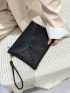 Glitter Decor Clutch Bag With Wristlet
