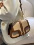 Contrast Binding Flap Shoulder Bag