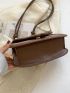 Contrast Binding Flap Shoulder Bag