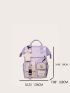 Two Tone Cartoon Decor Functional Backpack