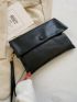 Snap Button Flap Square Bag