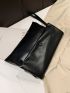 Snap Button Flap Square Bag