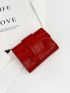 Crocodile Embossed Flap Small Wallet