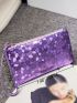 Glitter Geo Graphic Clutch Bag