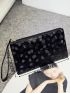 Glitter Geo Graphic Clutch Bag