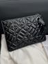 Artificial Patent Leather Quilted Square Bag