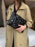 Artificial Patent Leather Quilted Square Bag
