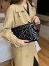 Artificial Patent Leather Quilted Square Bag