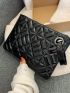 Artificial Patent Leather Quilted Square Bag