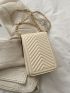 Metal Decor Chevron Flap Chain Square Bag
