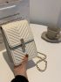 Metal Decor Chevron Flap Chain Square Bag