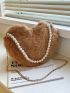 Faux Pearl Decor Bag Strap