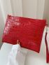 Croc Embossed Clutch Bag