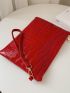Croc Embossed Clutch Bag