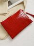 Croc Embossed Clutch Bag
