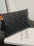 Quilted Tassel Decor Square Bag