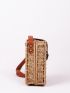 Mini Push Lock Straw Crossbody Bag