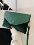 Velvet Chevron Snap Button Square Bag