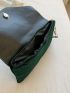 Velvet Chevron Snap Button Square Bag