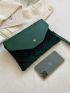 Velvet Chevron Snap Button Square Bag