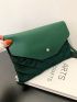 Velvet Chevron Snap Button Square Bag