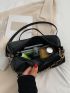 Chain Decor Textured Dome Bag