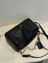 Chain Decor Textured Dome Bag