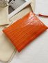 Croc Embossed Wristlet Bag